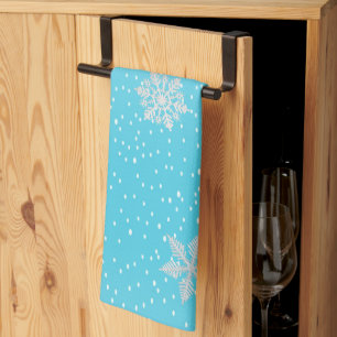 Festive 'Merry Everything' Winter Blue Holiday Kitchen Towel