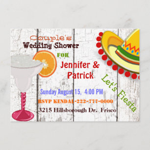 Festive Mexican Fiesta Couple's Wedding Shower Invitation