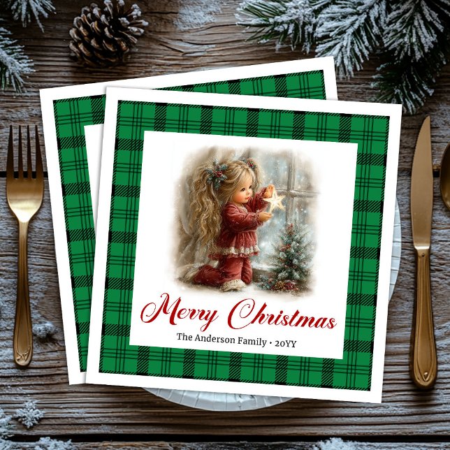 Festive Minimal Style Cozy Winter Scene Napkins (Festive Minimal Style Cozy Winter Scene Napkins)