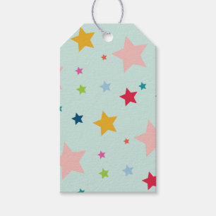 FESTIVE modern bold colourful rainbow stars Gift Tags