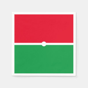 Festive Modern Bright Red Kelly Green Colour Block Napkin