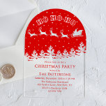 Festive Modern Christmas Party Santa Red Acrylic Invitations<br><div class="desc">Festive Modern Christmas Party Santa Red Christmas Party Acrylic Invitations features a silhouette of Santa flying over trees as snow falls with your personalized Christmas Party Invitation below. Designed by ©2024 Evco Holidays www.zazzle.com/store/evcoholidays</div>