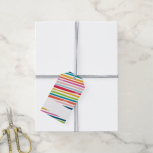 FESTIVE modern colorful bold brushed stripe Gift Tags
