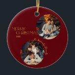 Festive Modern Merry Christmas Arch Photo Ceramic Ornament<br><div class="desc">Your friends and loved ones' days will be merry & bright when they receive these brilliant,  festive red and gold Merry Christmas ornaments this holiday season.</div>