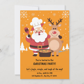 Festive Moderne Funny mignon Invitation Noël