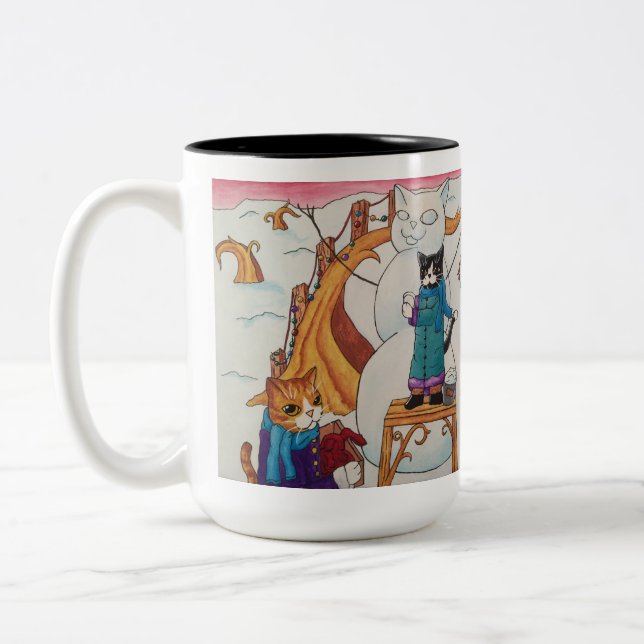 Festive Morning Two-Tone Coffee Mug (Left)