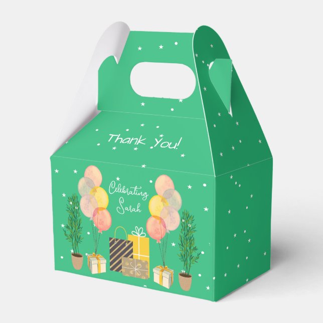 Festive Mosaic Scene Favor Box (Front Side)