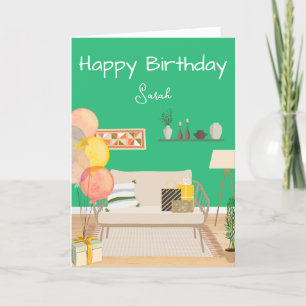 Festive Mosaic Scene Greeting Card