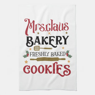 Festive Mrs. Claus bakery  Kitchen Towel