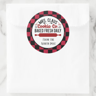 festive Mrs. cookie company add names  Classic Round Sticker