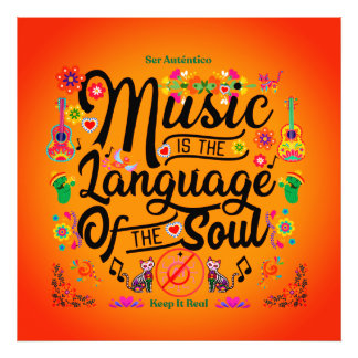 Festive: Music Is The Language Of The Soul (Orng) Photo Print