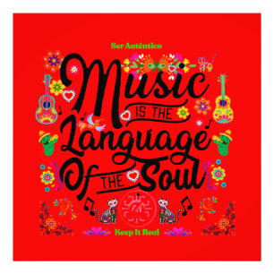 Festive Music Is The Language Of The Soul (Red) Photo Print