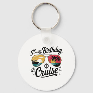 Festive My Birthday Cruise Ship Party 2025 Men1 Keychain