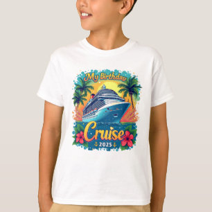 Festive My Birthday Cruise Ship Party 2025 T-Shirt