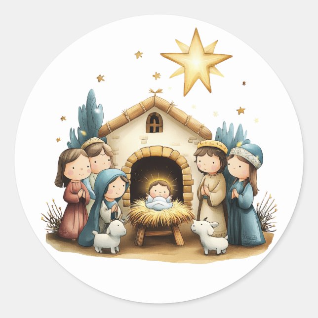 Festive Nativity Stickers (Front)