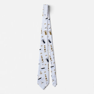 Festive Nautical Print Tie