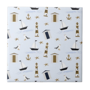 Festive Nautical Print Tile