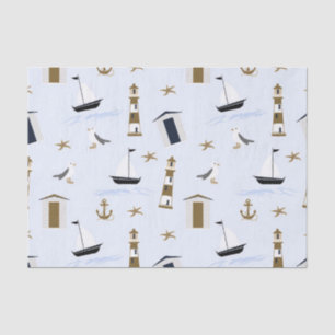 Festive Nautical Print Tissue Paper