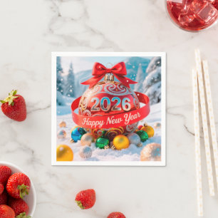 Festive New Year 2026 holiday Napkin
