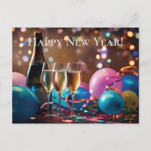 Festive New Year Celebration - customizable text Postcard