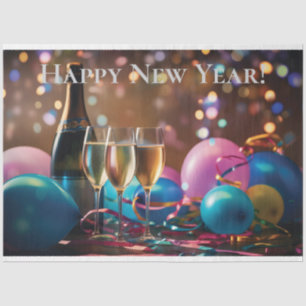 Festive New Year Celebration - customizable text Tissue Paper