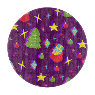Festive New Year Christmas Pattern Cutting Board