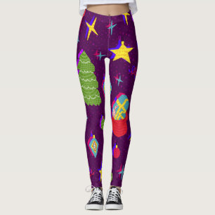 Festive New Year Christmas Pattern Leggings