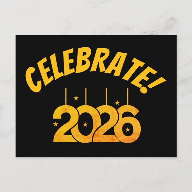 Festive New Year postcard (Front)