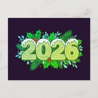 Festive New Year postcard
