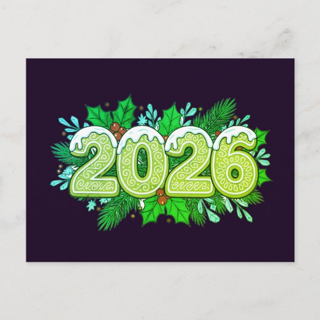 Festive New Year postcard (Front)