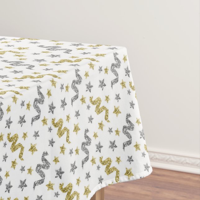 Festive New Years Eve party confetti Tablecloth (In Situ)