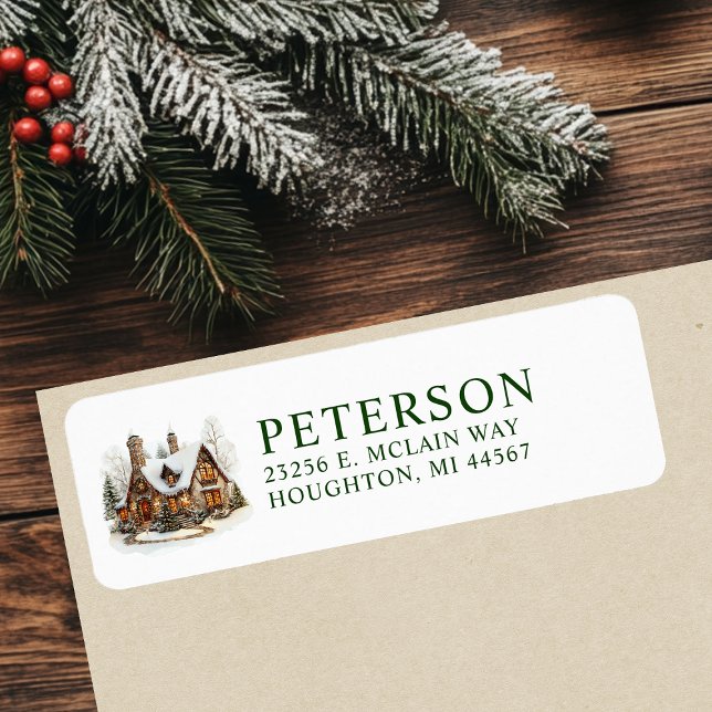 Festive Noël Nouveau Accueil Adresse de retour (Créateur téléchargé)