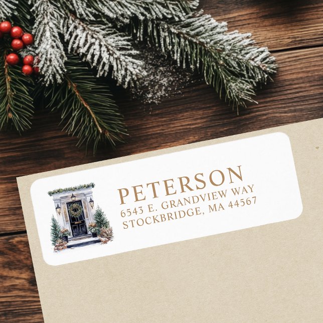 Festive Noël Nouveau Accueil Adresse de retour (Créateur téléchargé)