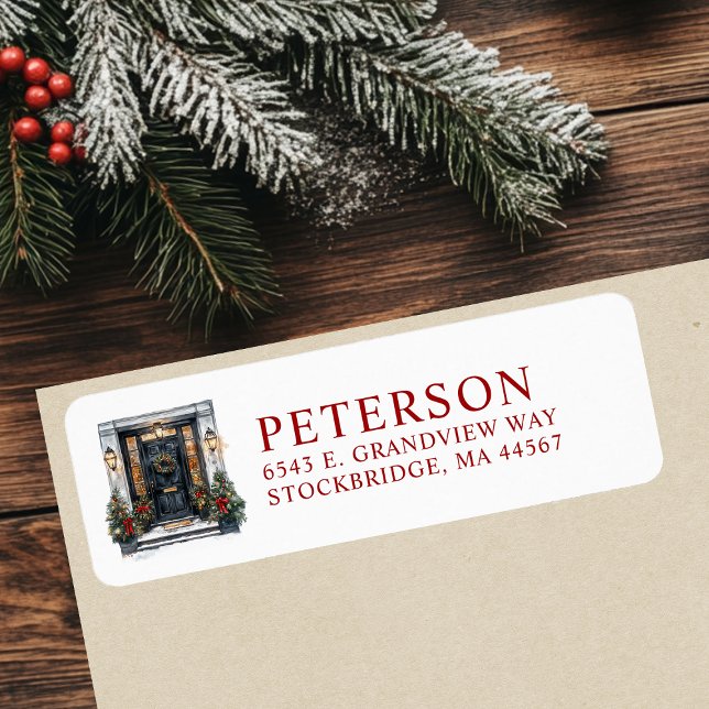 Festive Noël Nouveau Accueil Retour Adresse Étique (Créateur téléchargé)