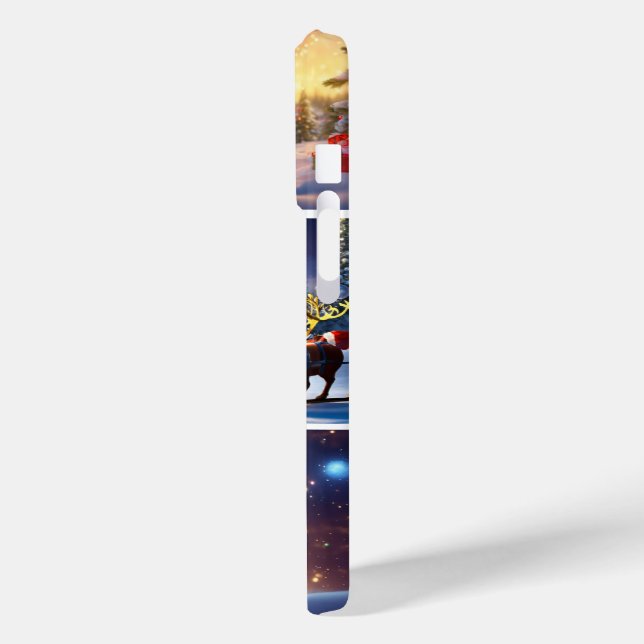 Festive Noël Père Noël iPhone 15 Pro Coque (Verso / Gauche)