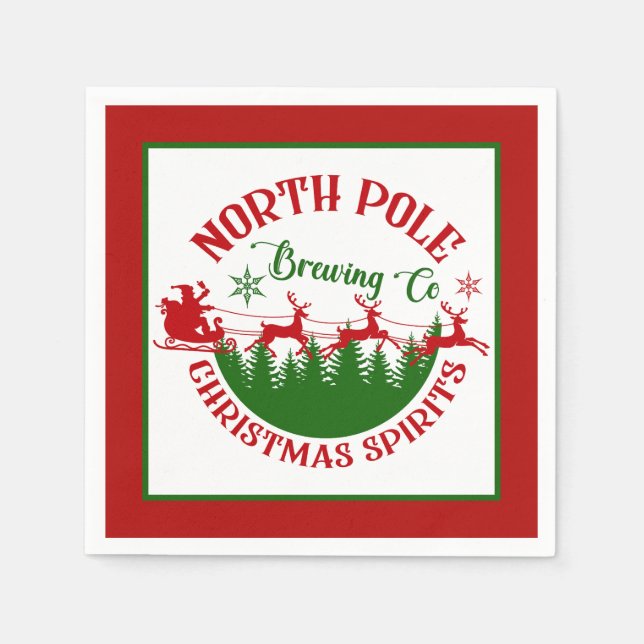 Festive North Pole Brewing Company  Napkin (Front)