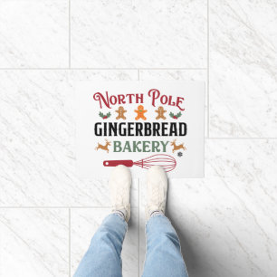 Festive North Pole Gingerbread Bakery Doormat