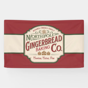 Festive North Pole Gingerbread baking company Banner