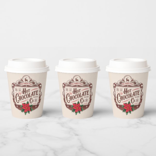 Festive North pole hot chocolate company party Paper Cups (Multi)