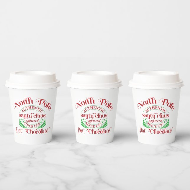 festive North Pole hot chocolate Paper Cups (Multi)