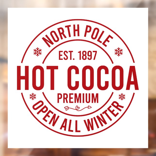 Festive North Pole hot cocoa  Window Cling (Sheet 2)