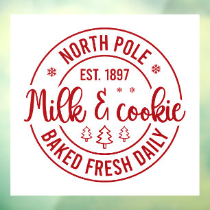 Festive North Pole Milk Cookie Window Cling