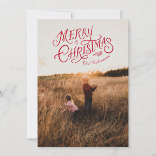 Festive Nostalgia Merry Christmas Photo Card