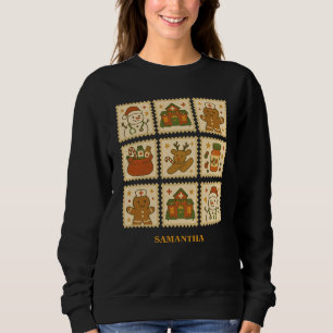 Festive Nurse Christmas Collage Cozy Holiday Sweatshirt