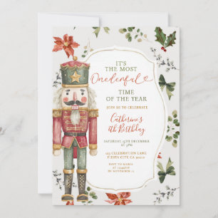 Festive Nutcracker Christmas Elegant Greenery Invitation
