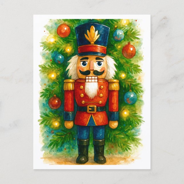 Festive Nutcracker Christmas Postcard (Front)