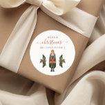 Festive Nutcracker Merry Christmas Classic Round Sticker<br><div class="desc">Personalized Festive Nutcracker Merry Christmas Classic Round Sticker.</div>