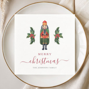 Festive Nutcracker Merry Christmas Napkin