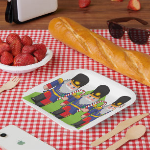 Festive Nutcracker Soldiers with Candy Canes  Paper Plate