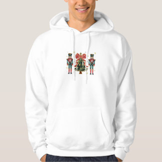 Festive Nutcrackers and Christmas Tree Design Hoodie